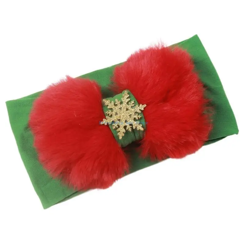 F1CB 귀여운 아기 머리띠 편안한 유아 헤어 밴드 크리스마스 눈송이 모자를 쓰고 있죠