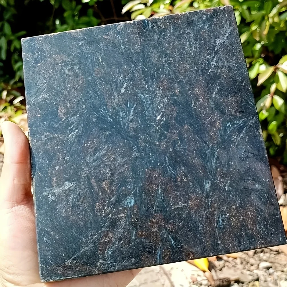 

1pc Astrophylite Firework Stone Slice - Deep Blue & Brown Metallic flake, Natural Earthy Mineral Decoration for Home&Office