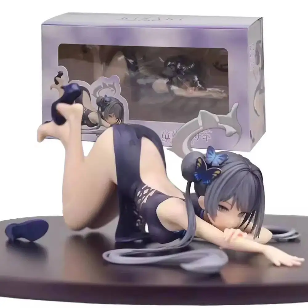 10CM Anime Game Blue Archief Kisaki Action Figure Knielen Cheongsam Jurk Model Pop PVC Desktop Ornamenten Collectie Geschenken