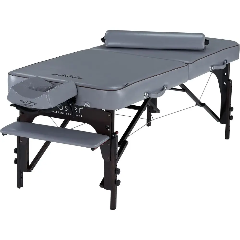 

Портативный массажный стол (30 дюймов) с 3 матрасами из пены с эффектом памяти, серый - Прочная кушетка для косметических процедур