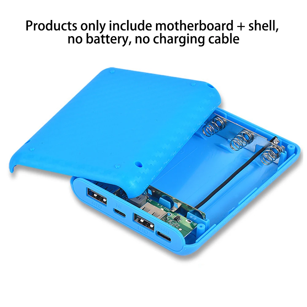 DIY Power Bank Box 4x18650 Battery Outer Case Shells with Multiple Color Choices Battery Not Included 5V/2.4A USB Output