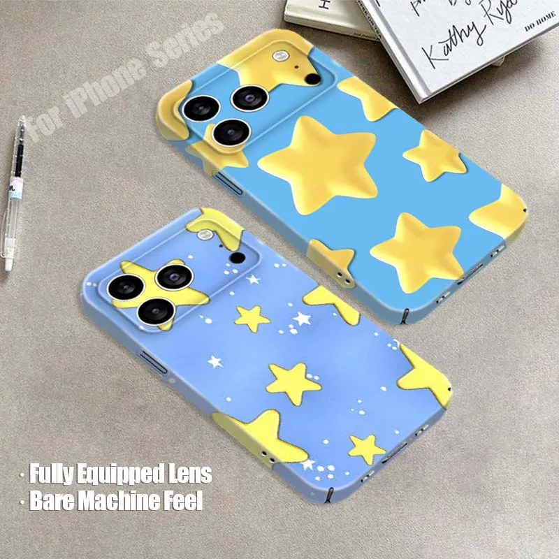 

Cartoon Yellow Star Pattern For Apple iPhone 7 8 11 12 13 SE XR XS Plus Pro Max Mini 2022 Film Hard Shell Phone Case