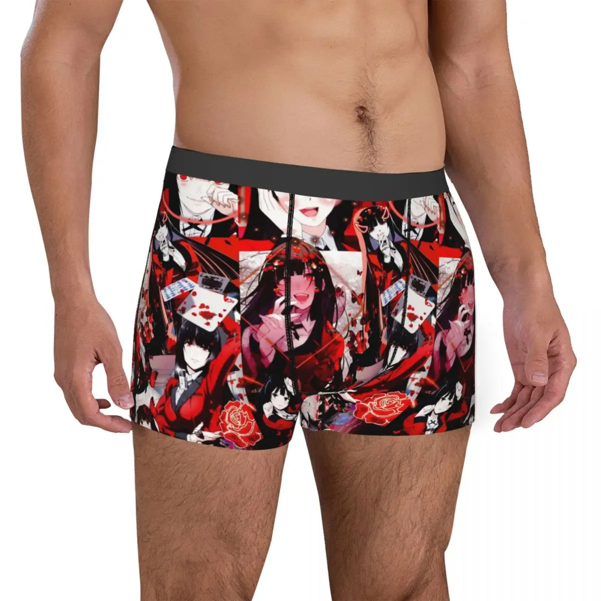 Jabami Yumeko Collage Man Underwear Kakegurui Japan Anime Boxer Briefs Shorts Panties Hot Soft Underpants for Male