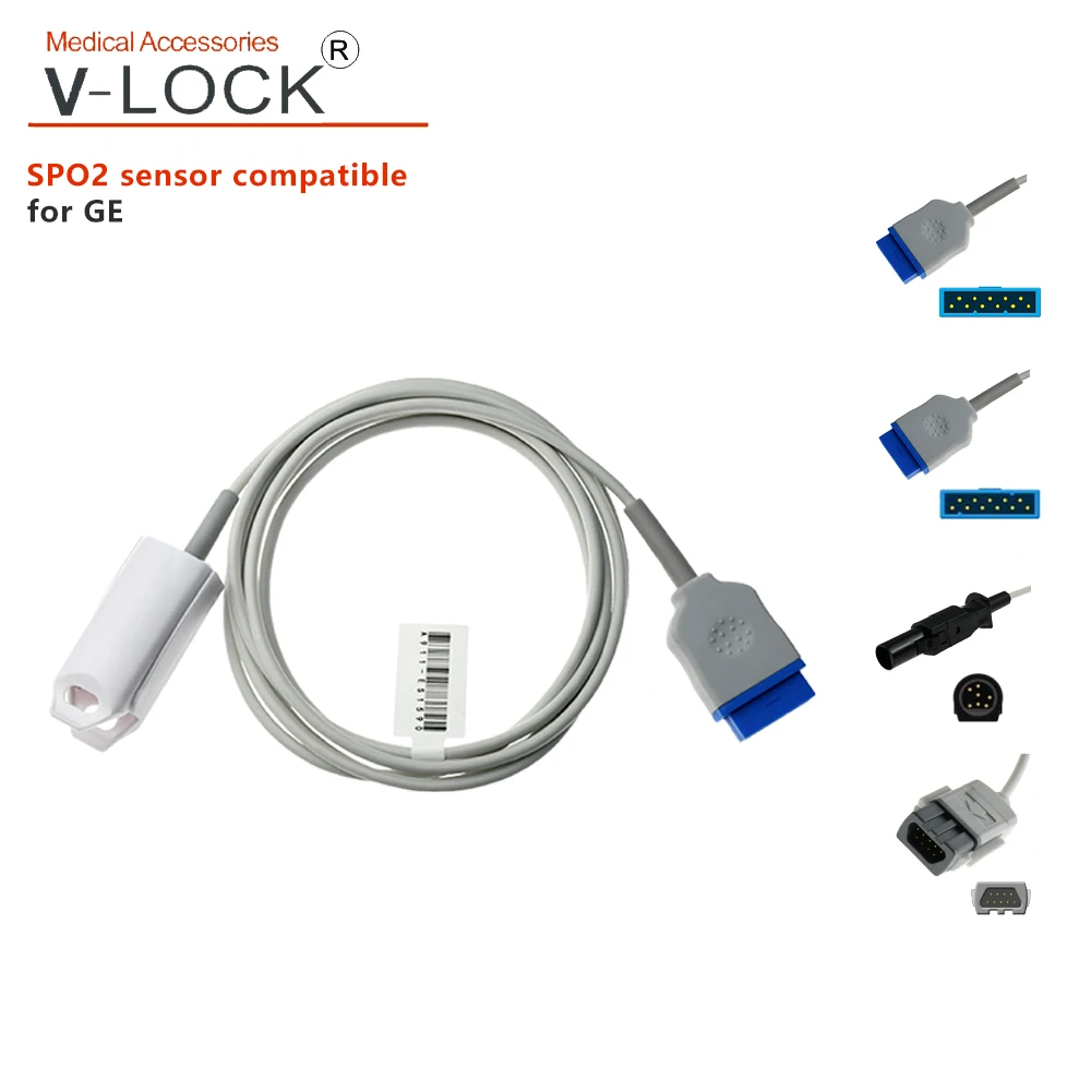 

Датчик насыщения кислорода в крови V-LOCK spo2 для монитора GE dash2000 dash4000 GE-OHMEDA Tffsat Trusat