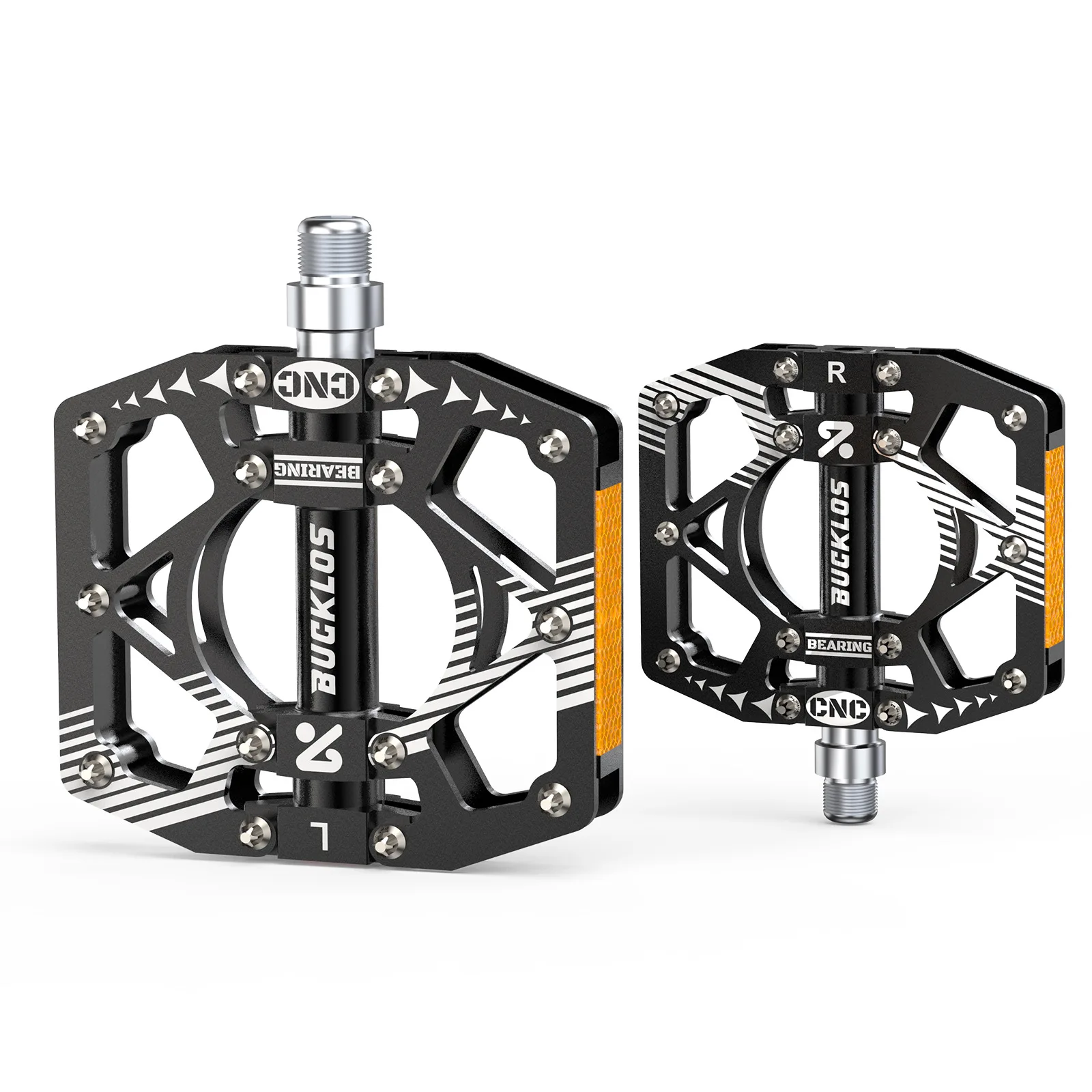 Bucklos Mtb Bicycle Pedals Aluminum Alloy Mtb Pedals Multicolor Road Bicycle Flat Pedal Non-Slip Mountain Bike Pedal