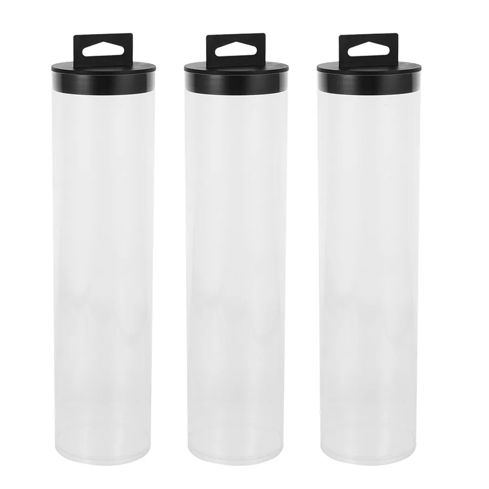 

3Pcs Tennis Ball Storage Cylinder Clear PVC Holder Black Lid Portable Sports Ball Saver Training Accessories Tennis Balls Case