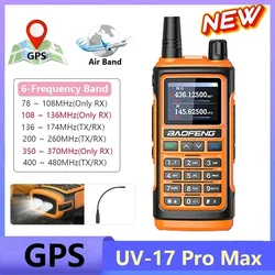 Baofeng UV-17 Pro Max GPS Walkie Talkie UV-17 Pro V2 Six Bands AM/FM USB C Charging 999 Channels NOAA Long Range Two Way Radio