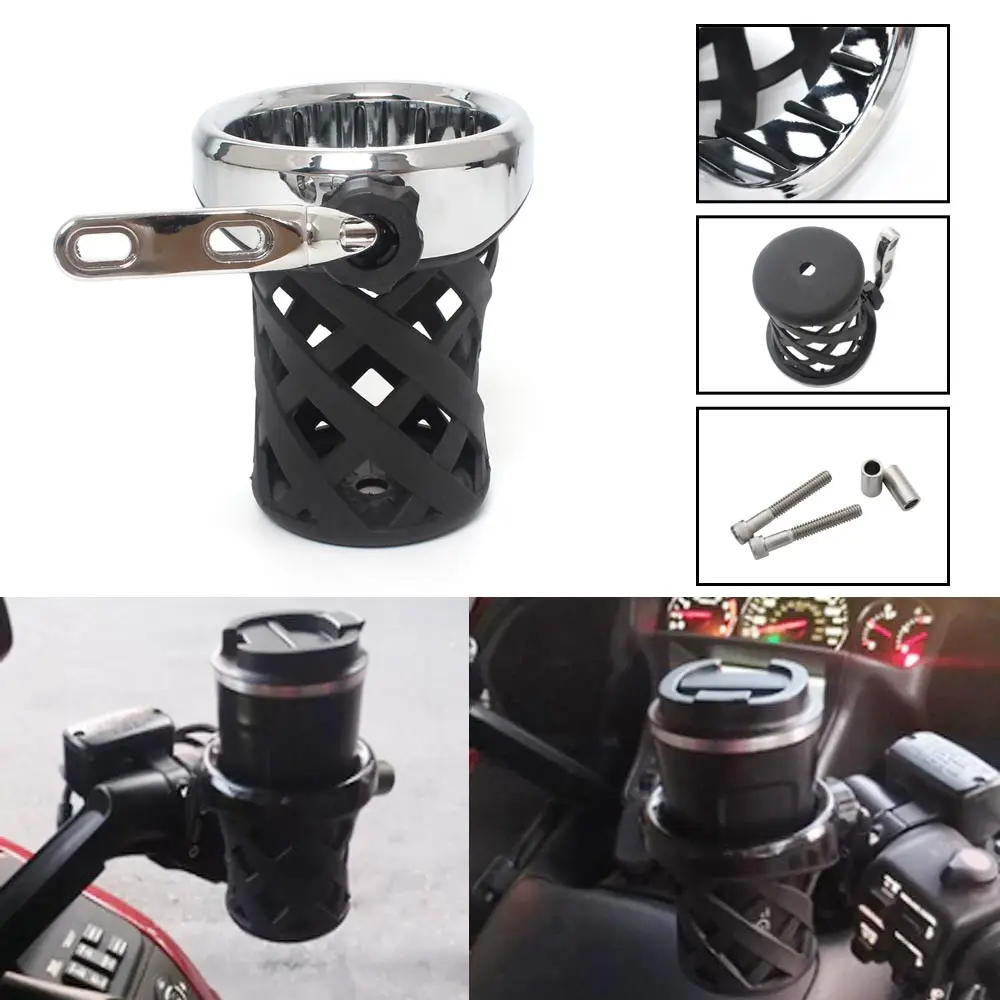 Drink Bottle Holder Cup Holder With Screw Kit Fits For H-D For Yamaha For Kawasaki For Suzuki For Indian Chrome Drink Cup Holder