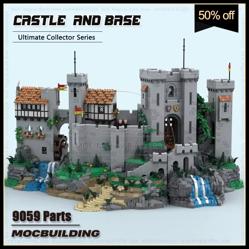 Film MOC château Diorama blocs de construction Base mise à niveau château ouvert Architecture technologie briques bricolage assemblage modèle jouets cadeaux