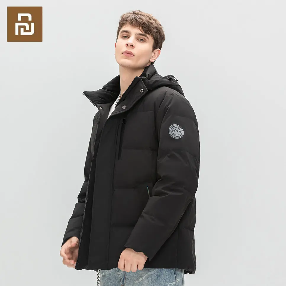 

Youpin MIKEBOY Men's Down Jacket Winter Warm Hooded Thick Puffer Jacket Coat Male Casual Overcoat Thermal Winter Parka Men