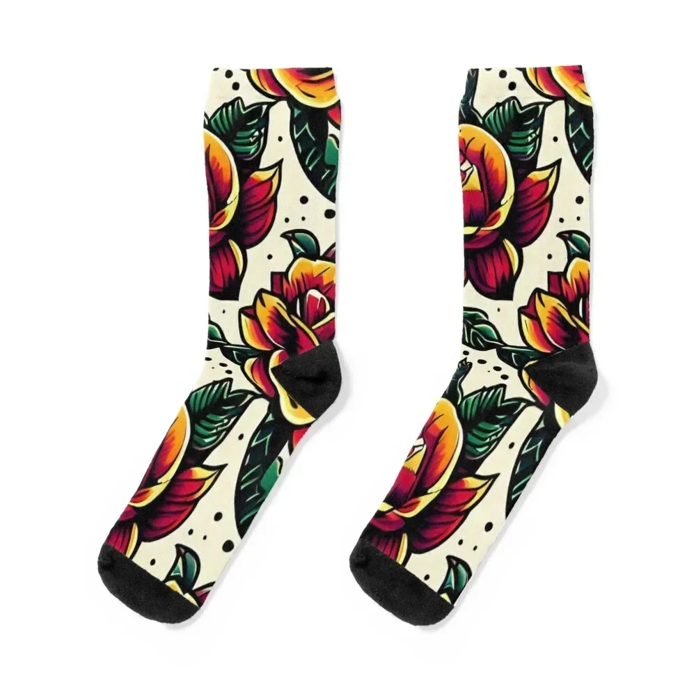 Neo-Traditional Pattern #15 Socks christmas gift retro luxury with print Woman Socks Men's