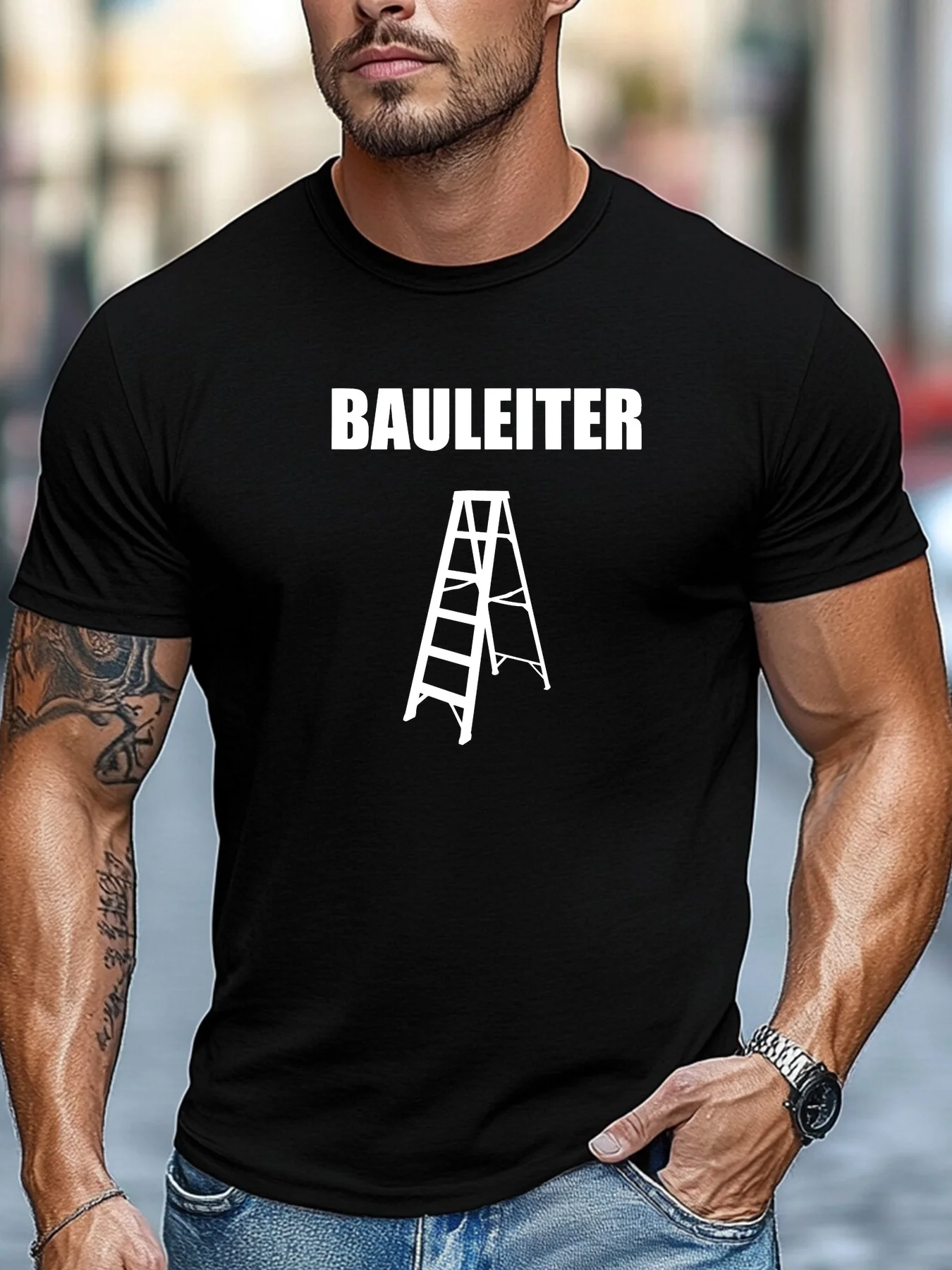 Bauleiter Construction Manager Herren T-Shirt Lässiges Baumwoll-Kurzarm-Grafik-T-Shirt für Baustellenarbeiter