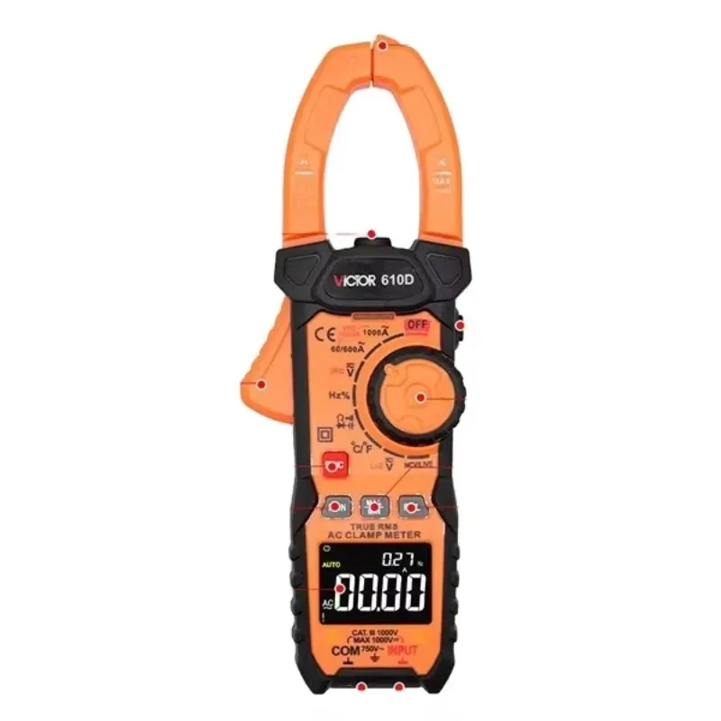 

610D Digital Clamp Meter Multimeter Electronic Measuring Instrument Max./Min. Relative Value Inrush Current Test 40mm