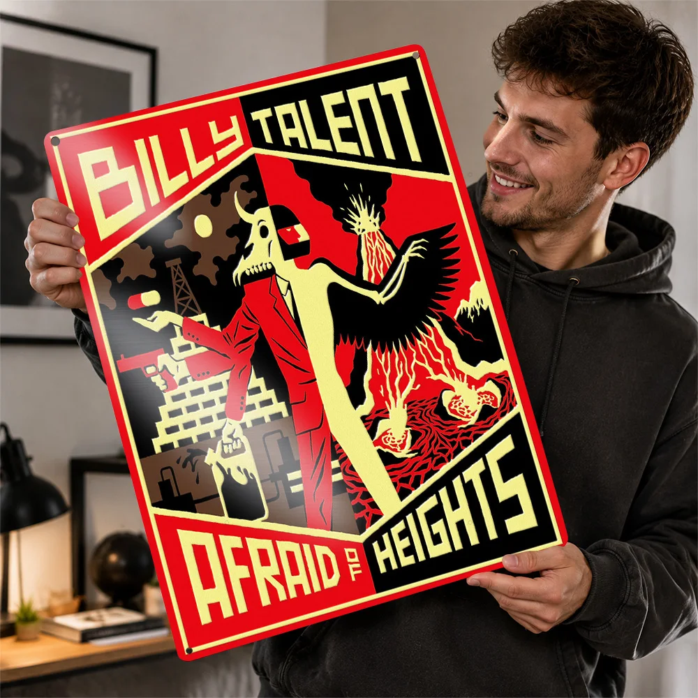 Billy Talent Afraid Of Heights Aluminum Poster Graphic Wall Art For Music Studio Personalized Metal Sign Record Collector Gift