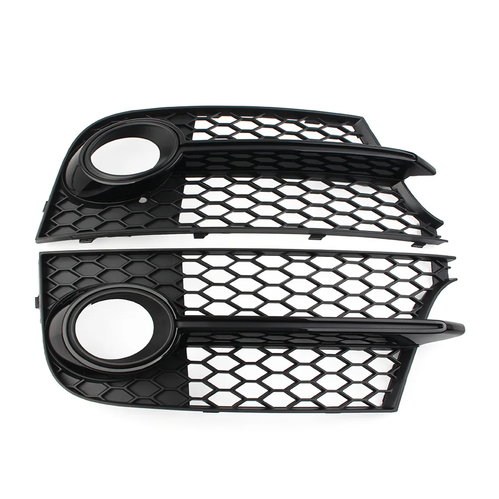 1 Pair Car Front Bumper Black Honeycomb Mesh Fog Light Grille Cover For Audi TT MK2 S-LINE TTS 2011-2014