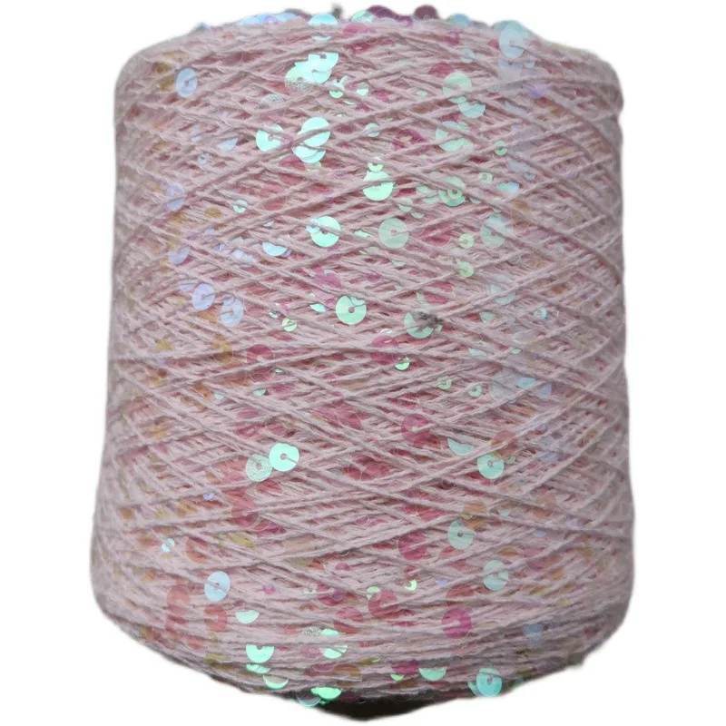 50g/Ball Sequins Cotton Yarn 6mm+3mm Special Glitter Match Thread DIY Accessory Rag Doll Knitting Crochet