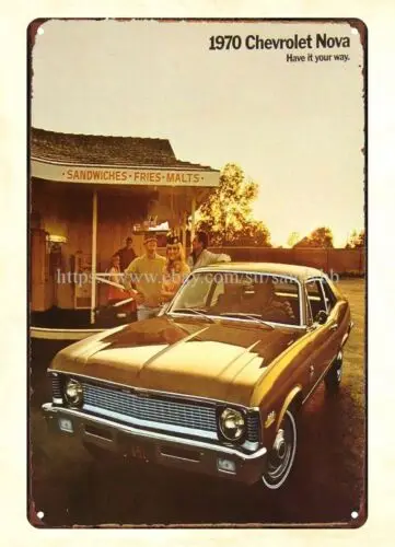 1970 autos Nova autos SS Coupe Sedan metal tin sign funny metal signs