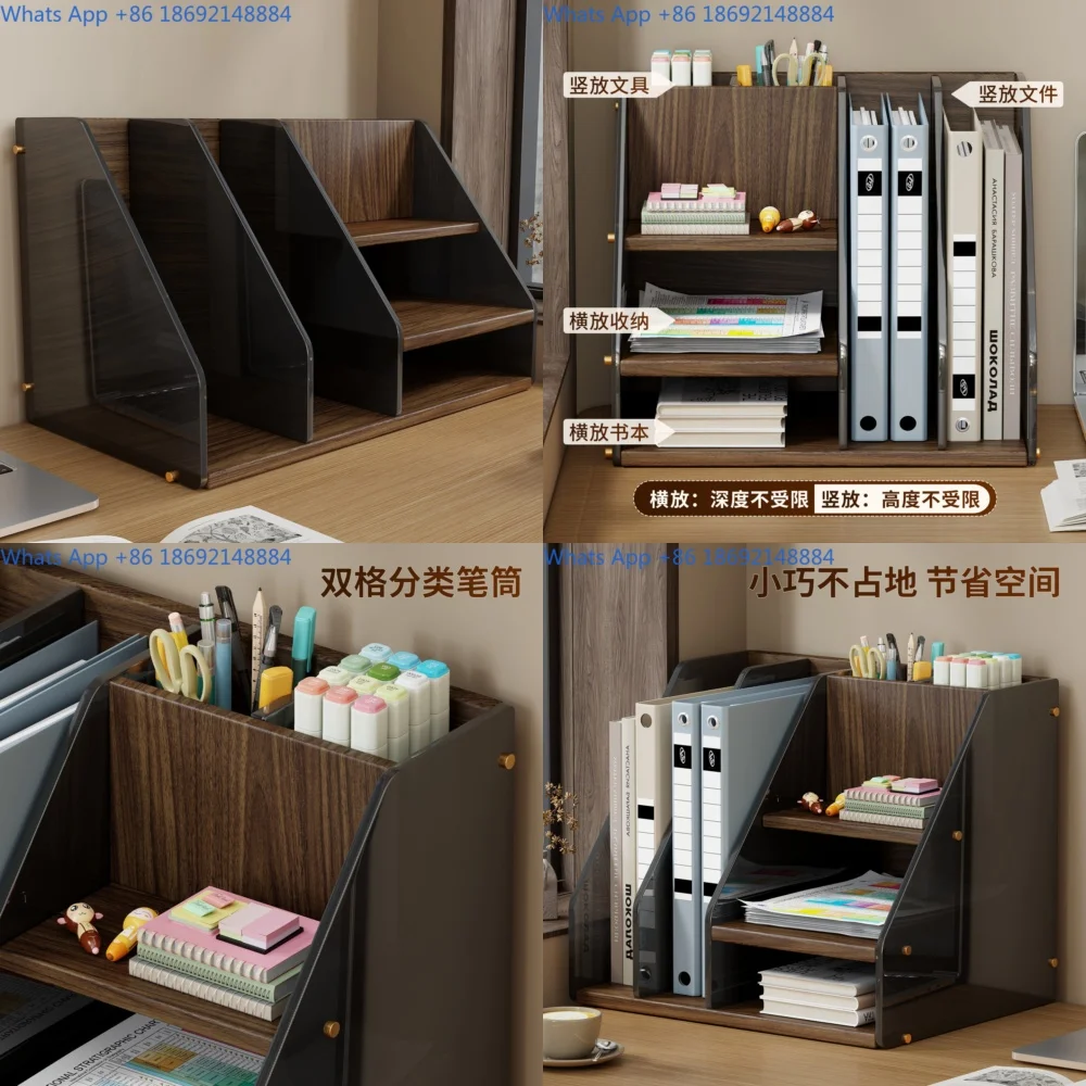 

File Storage Rack Standing Organizer for Desk with Multiple Layers Bookshelf Document Holder Office Supplies