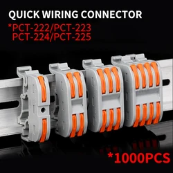 10/1000Pcs SPL-2/3/4/5 Mini Quick Wiring Terminal 2-In 2-Out,3-In 3-Out Parallel Wire Connection Connector, Press Type