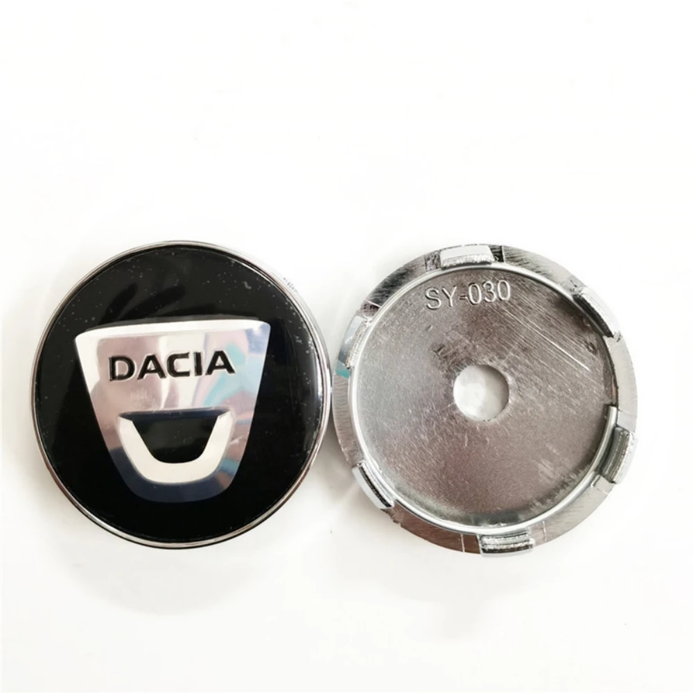 4pcs For DACIA Spring Sandero 60mm Car Wheel Center Caps With DACIA Emblem Logo Rim Hubcaps Cover Badge Car Styling Accessorie