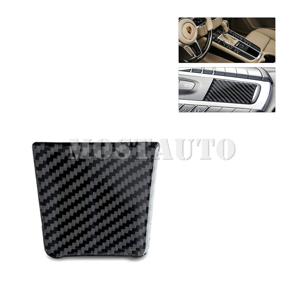 For Porsche Macan Soft Carbon Fiber Interior Center Console Battery Decoration Cover Trim 2014-2021 1pcs（2 Color）