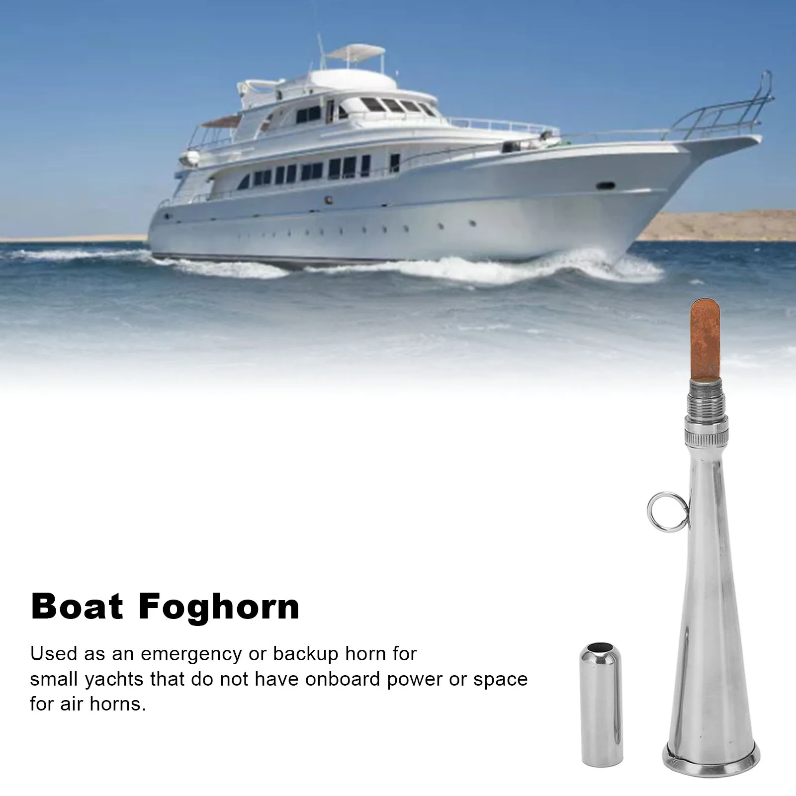 

Boat Foghorn Handheld Foghorn Fog Horn Handheld Foghorn Stainless Steel Fog Horn Removable Mouthpiece Accessory for Boat