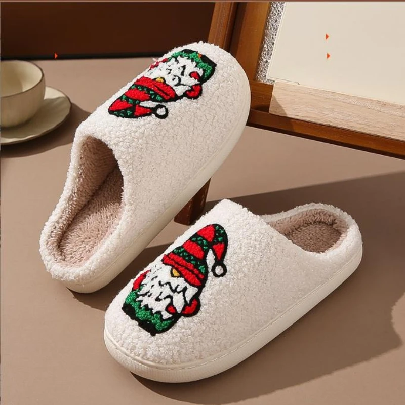 For Grinch Plush Slippers Flat Thermal Shoes Comfortable Fluffy Home Slippers Furry Green Monster Slipper for Indoor Bedroom