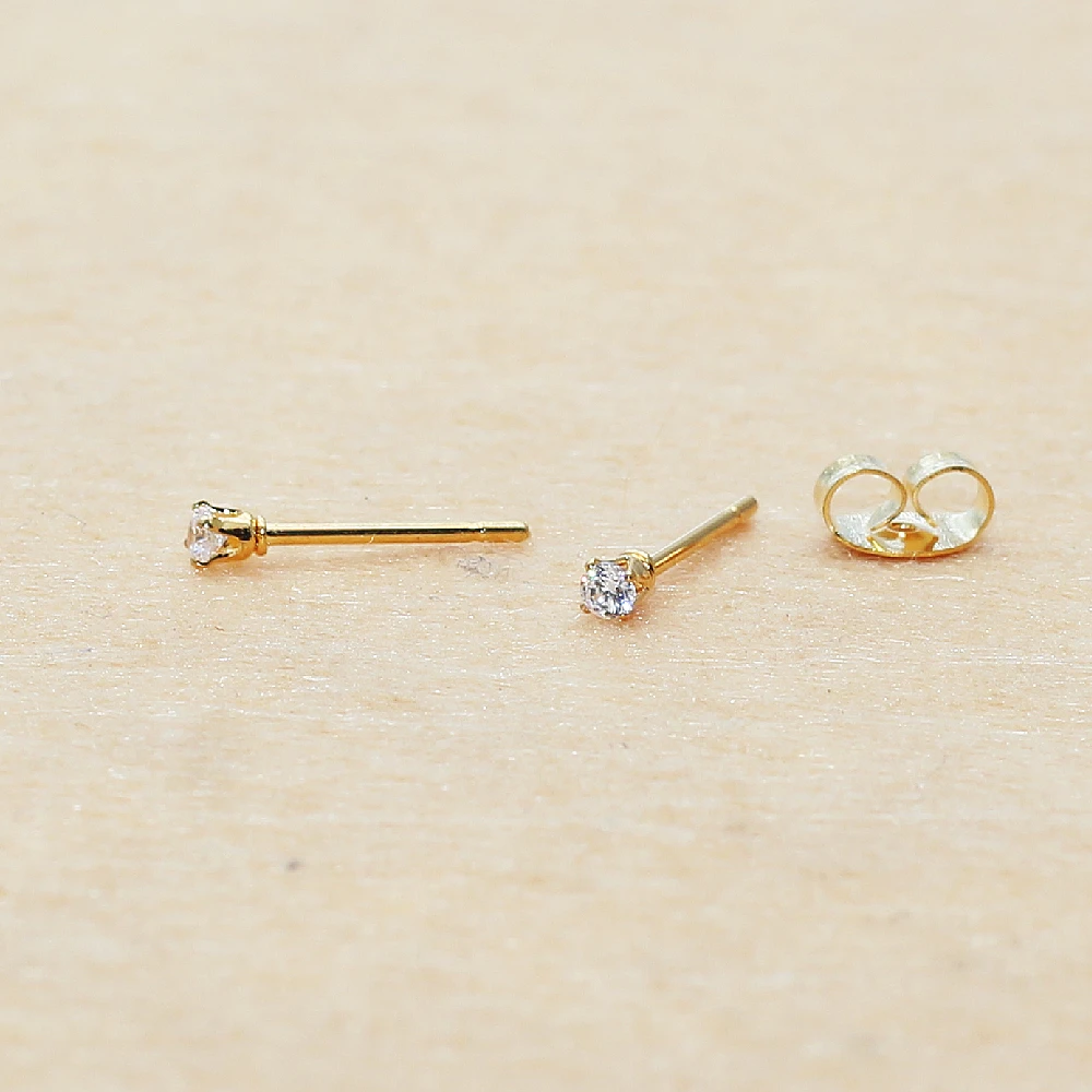 sss Mini 2mm Minimalistisch 20 Farben 3AAA Zirkonia mit Edelstahl-Ohrsteckern IP-Beschichtung, kein Verblassen, Allergiefrei – Detail 12