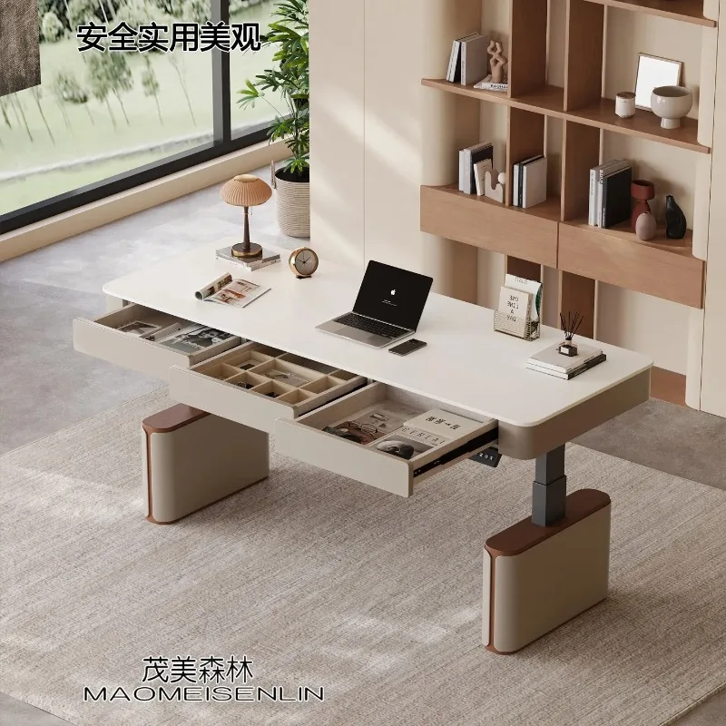 GZ-17 Solid wood electric height adjustable desk - home, office, multi-purpose sintered stone adjustable study desk/coffee table