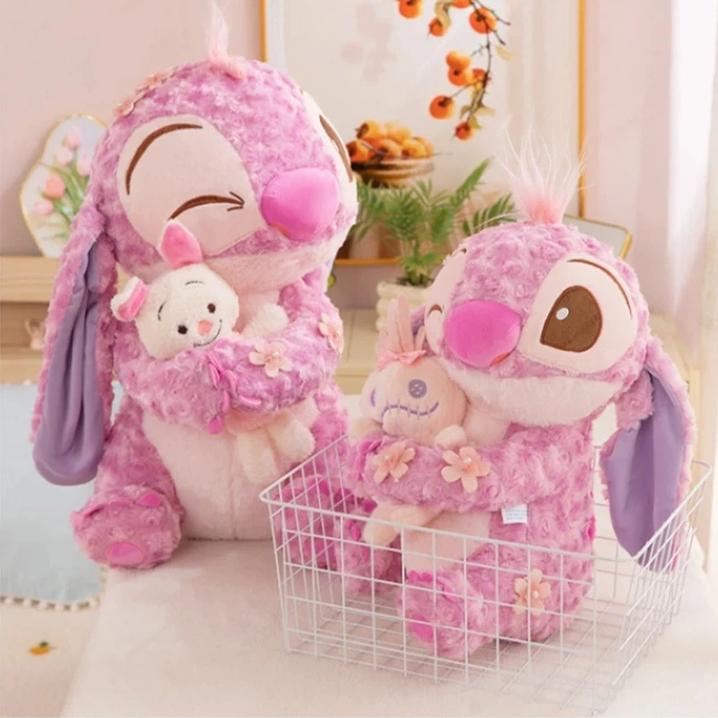 

Плюшевая игрушка Disney Sakura Stitch, милая розовая кукла, очаровательная кавайная аниме, мягкая плюшевая игрушка для девочек, детский подарок, праздничный подарок