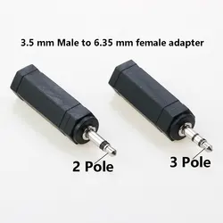2 Pole Mono / 3 Pole Dual channel Stereo Jack plug Adapter 3.5 mm Male to 6.35 mm Female Audio Converter Adaptor