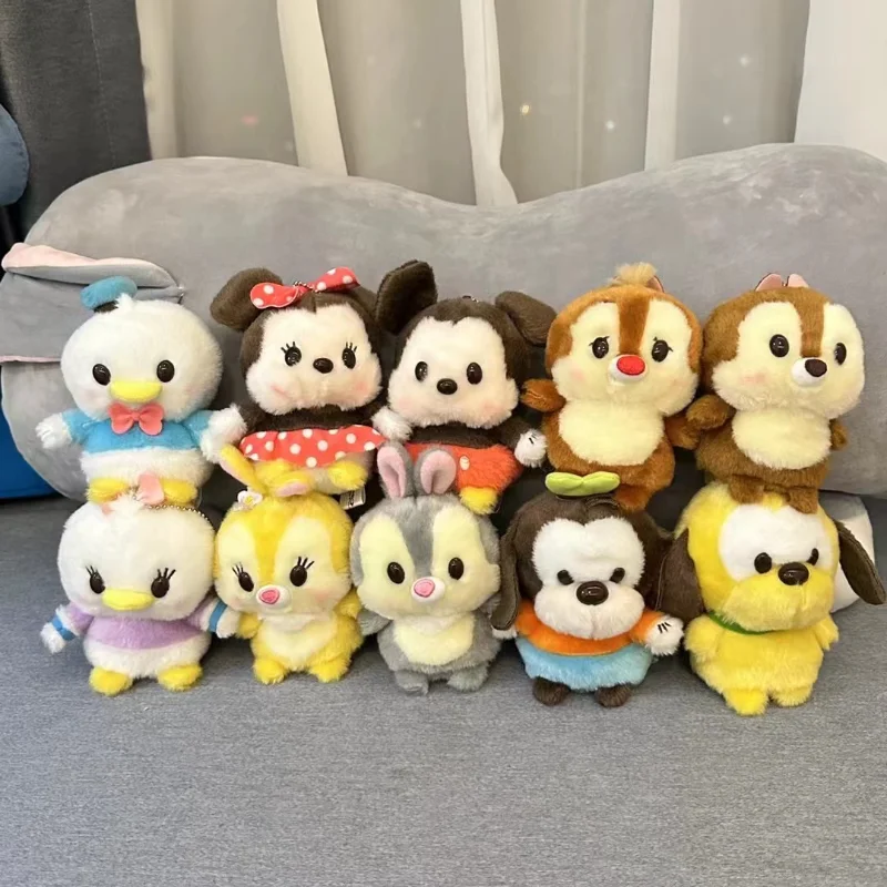 

Disney Anime Donald Duck Cute Plush Car Knick-knacks 12CM Chip 'n' Dale Japanese Cartoon Furry Backpack Pendant Kids Moe Doll