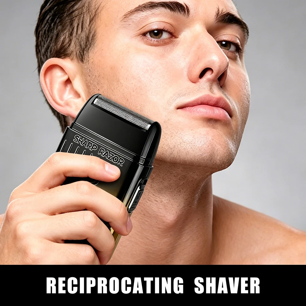 HIENA Mini Reciprocating Electric Shaver USB Pocket Beard Razor Portable Travel Shaver For Men Gift view 6