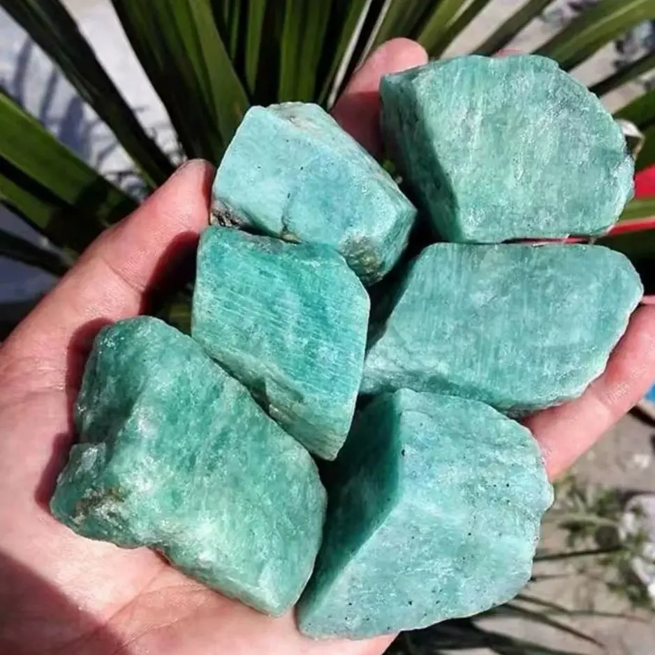 Piedra de amazonita Natural, piedras preciosas de Reiki, cristal Mineral, piedra cruda para aromaterapia y decoración del hogar