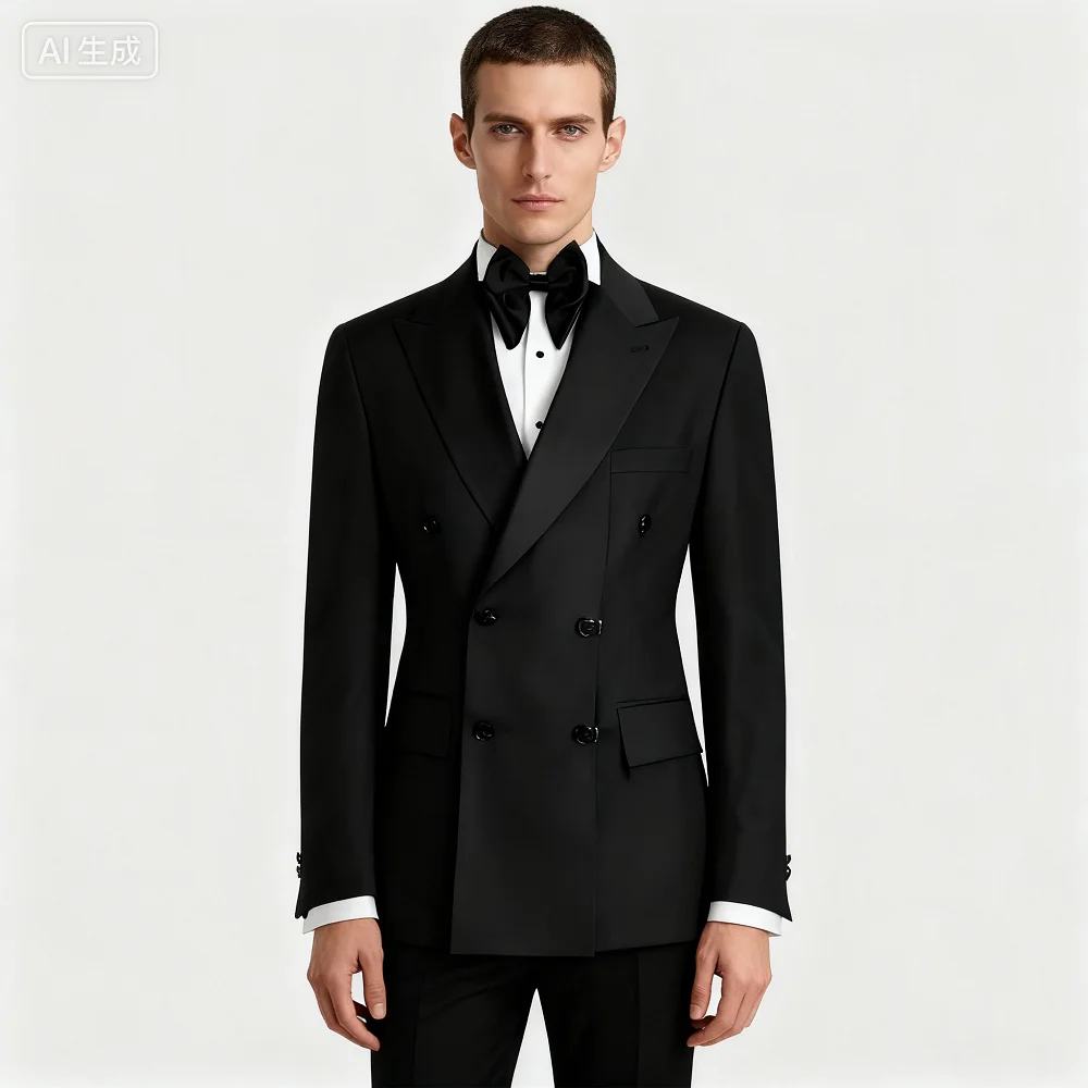 

Формальный мужской пиджак Terno из двух предметов с пиковыми лацканами, классический костюм для курения на свадьбу, облегающий мужской наряд на заказ