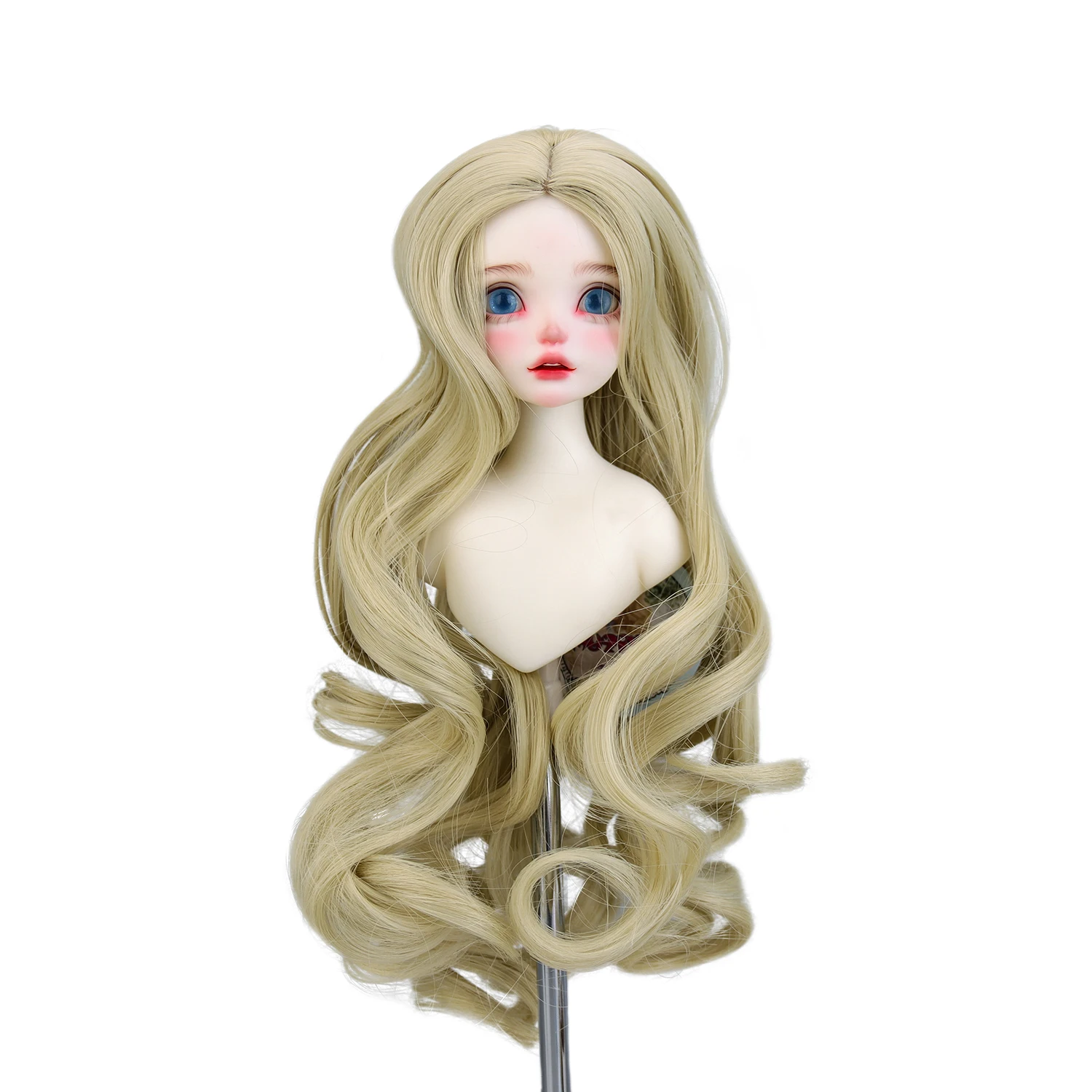 

Aidolla 1/4 BJD Doll Wig Blonde Long Curly Hairs Doll Accessories For 17-18cm Head Girl Toy Doll Gift DIY Minifee Tress