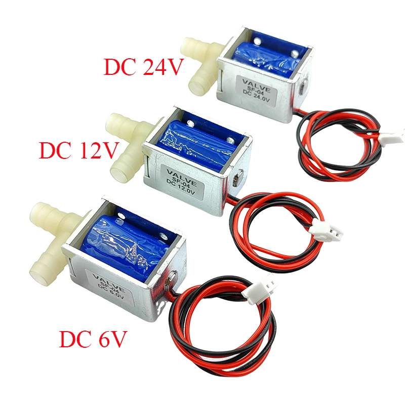 تيار مستمر 6 فولت/12 فولت/24 فولت 2-Way صمام الملف اللولبي الكهربائي الصغير عادة مغلقة N/C مايكرو صمام التحكم في تدفق المياه حديقة زهرة سقي صمام
