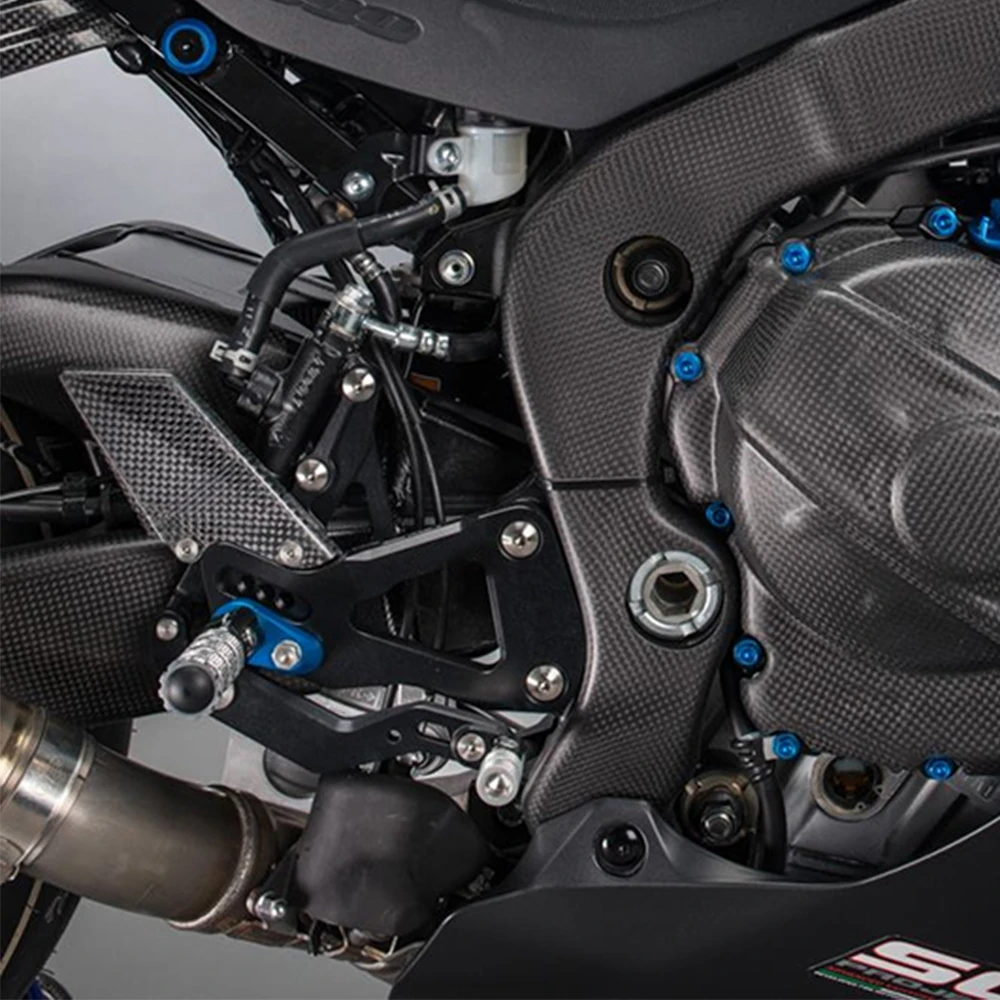 MTKRACING-Conjuntos Traseiros Aumentar Pedal para SUZUKI GSXR 1000 2017-2024, FootPegs Rearsets Ajustáveis, Freio de Alavanca de Deslocamento