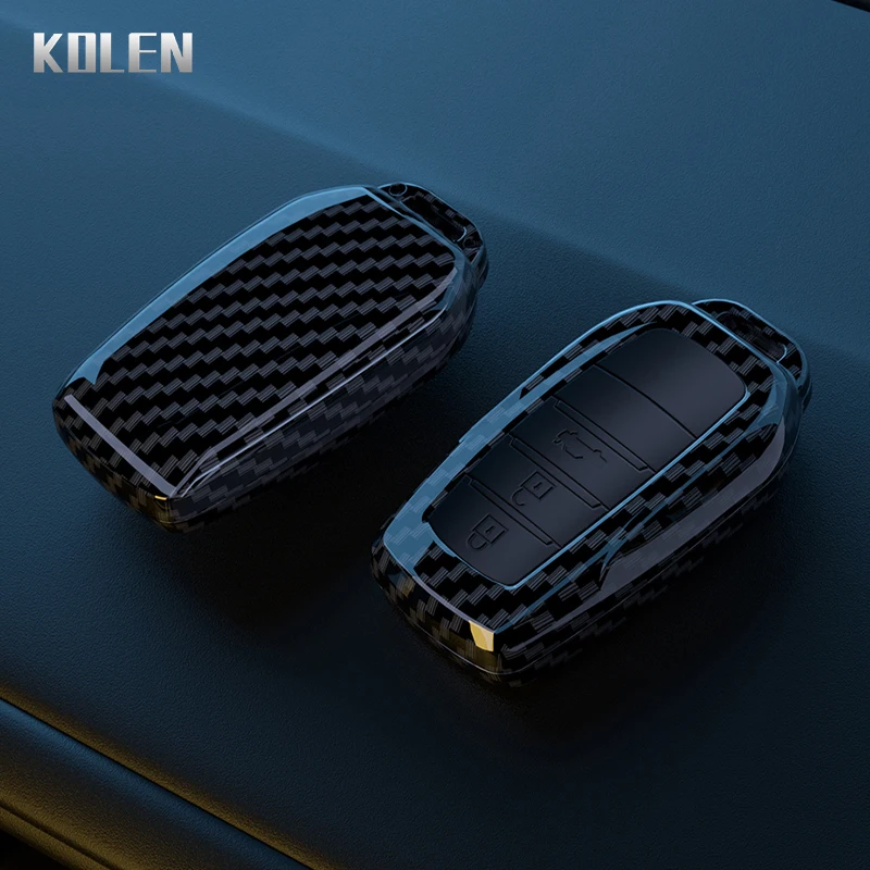 ABS Carbon Fiber Car Flip Key Case Cover For Toyota Sienna Rav4 Crown Hilux Fortuner Camry Land Cruiser Prado Venza Accessories