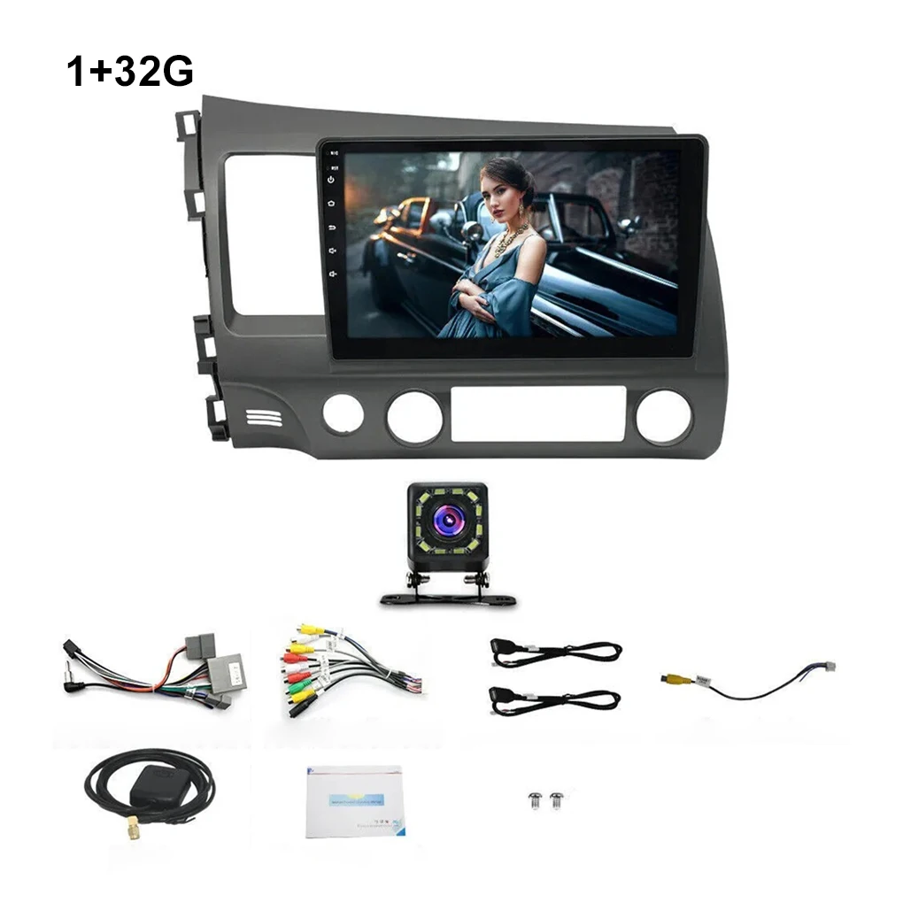 

1 + 32G 10,1-дюймовый беспроводной Carplay Android 14 автомобильный стерео Carplay радио GPS для Honda Civic 2006-2011 WiFi AHD автоплеер