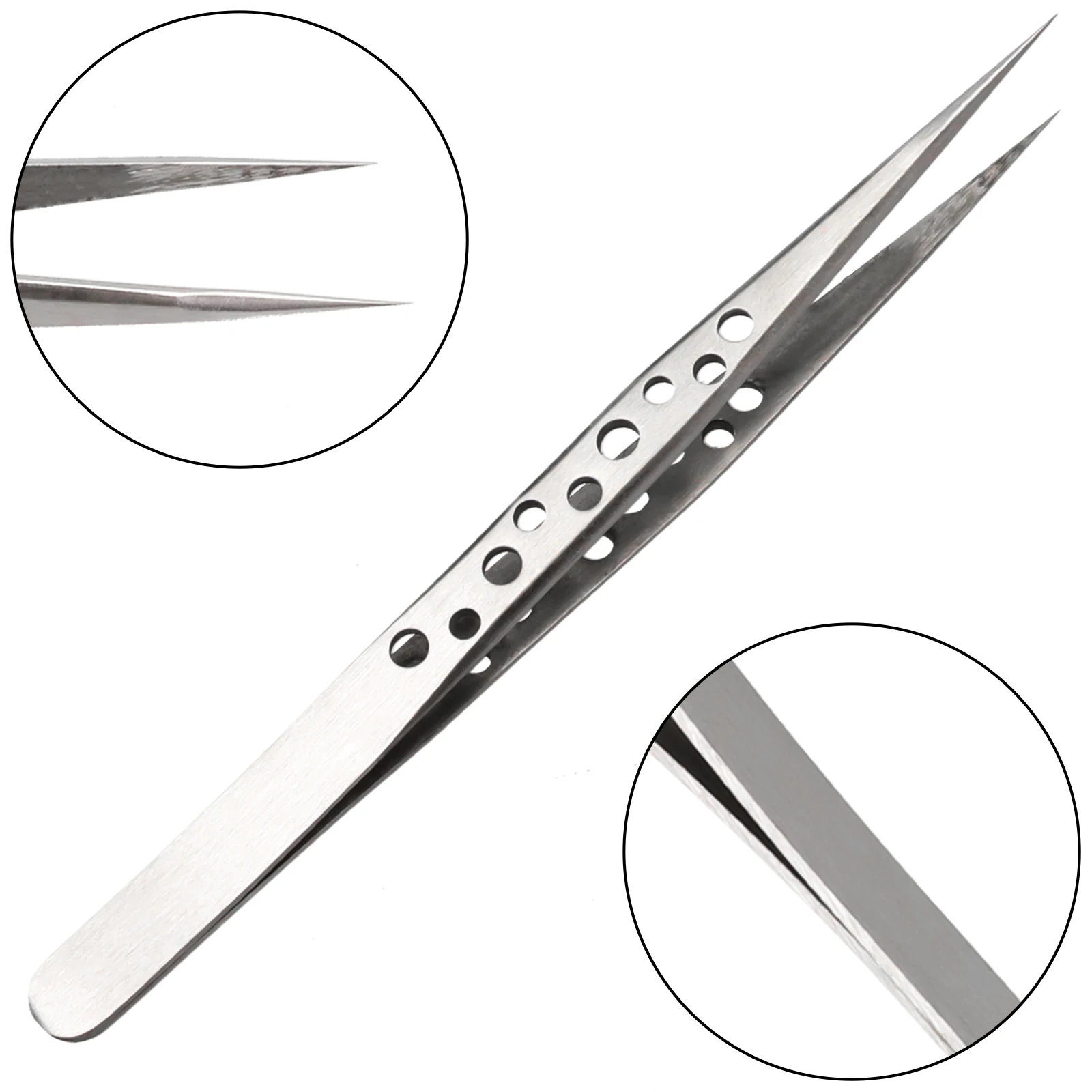 

Industrial Tweezers Repair Silver Small Stainless Forceps Stainless Steel Straight Tip 124-140mm Anti-magnetic