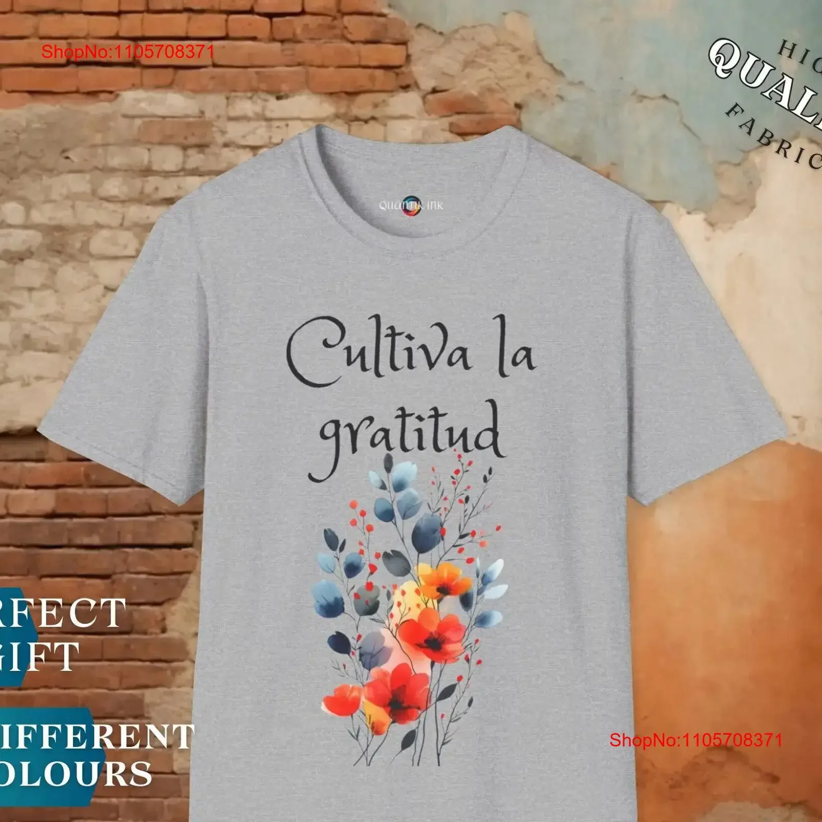 Cultivate Gratitude T shirt with colorful floral illustration perfect for inspiring a positive and grateful lifestyle vintage