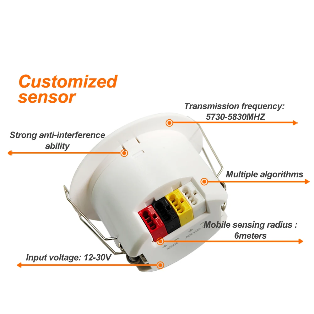 2PCS 5.8GHz Human Motion Detection Sensor Microwave Induction Switch KNX Communication Protocol Human Detection Radar For Smart