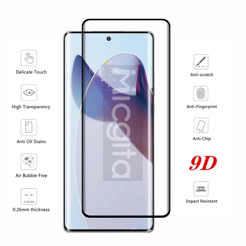 9D Curved Tempered Glass For Moto X30 Pro Edge 30 Ultra Screen Protector Shockproof For Moto X30 Pro Soft Fiber Lens film