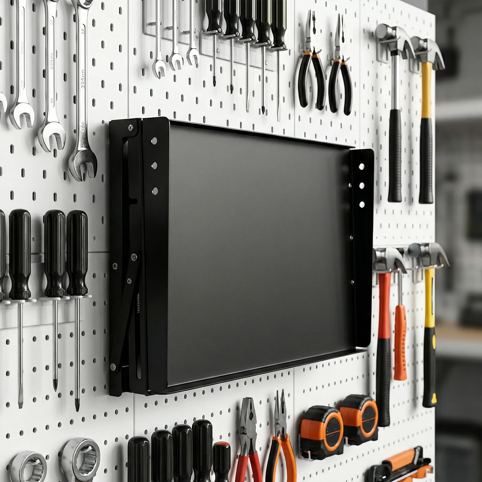 

Набор из 2-х настенных складных полок для хранения, прочные металлические стеллажи для гаража, кухни, прачечной, мастерской