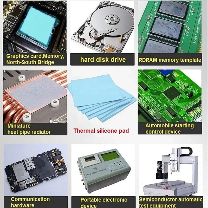 جديد لوحة حرارية 100X100 مللي متر GPU وحدة المعالجة المركزية محمول المبرد التبريد منصات حرارية اللوحة الأم سيليكون الشحوم الوسادة termмоkladка 6.0 واط/mK