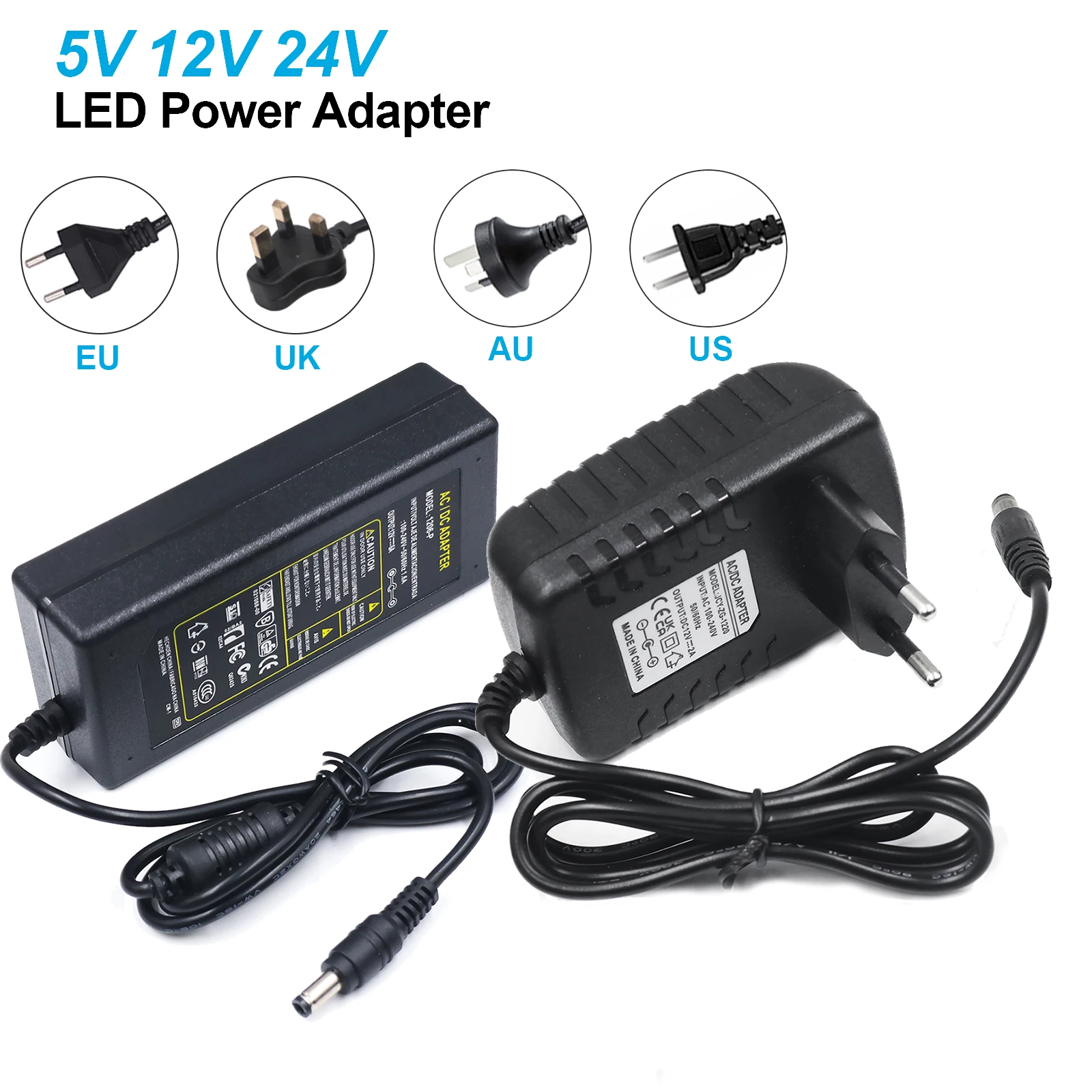 AC 100-240V to DC 5V 12V 24V 1A 2A 3A 4A 5A 6A 10A Power Supply Adapter Lighting Transformer Converter for LED Strip Light CCTV