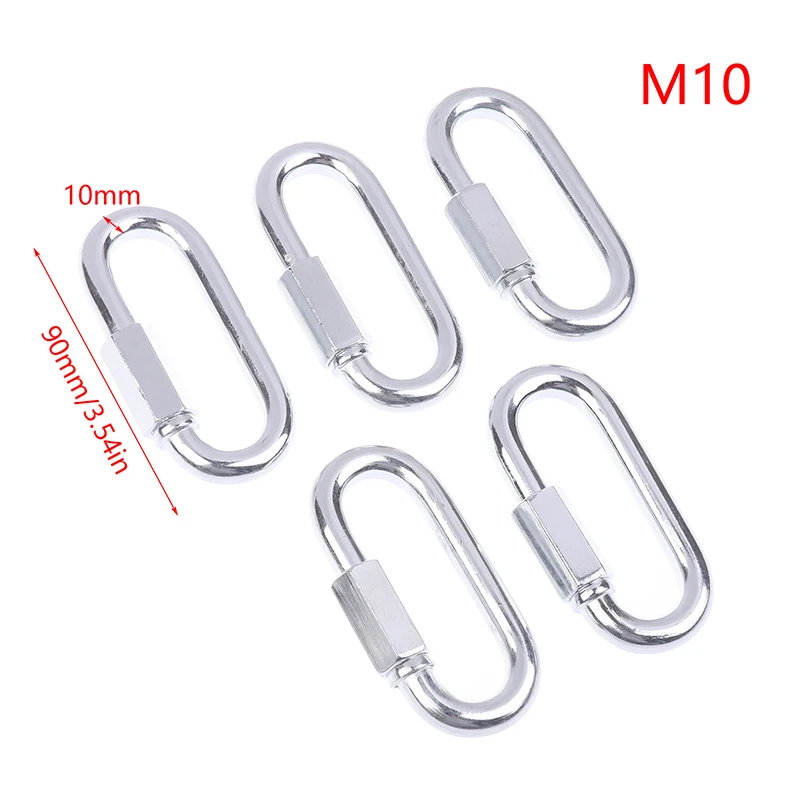 Safety Chain Hook M3.5/M4/M6/M8/M10 Stainless Steel Connecting Ring Quick Chain Link Track Mountaineering Carabiner Buckles
