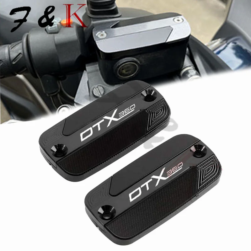 Motorcycle CNC Front Brake Reservoir Fluid Tank Oil Cup Cover Fit For KYMCO DTX 360 DT X360 360 TCS DTX360 2022 2023