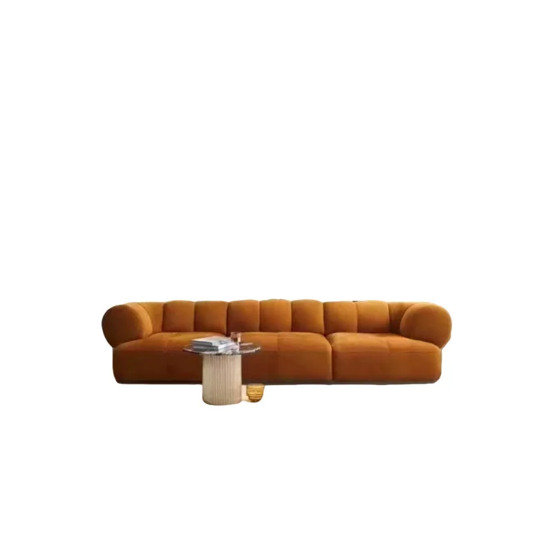 Italian minimalist pumpkin sofa Nordic cream style creative designer large and small apartment living room combination sofa